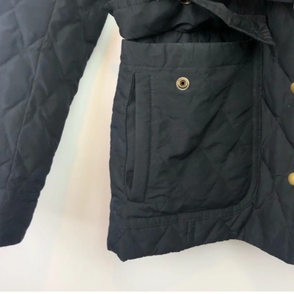 J. Crew Quilted Midweight Black Puffer